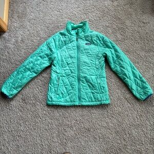 Patagonia Jacket Kids Primaloft Mint Green/teal Full Zip size XL